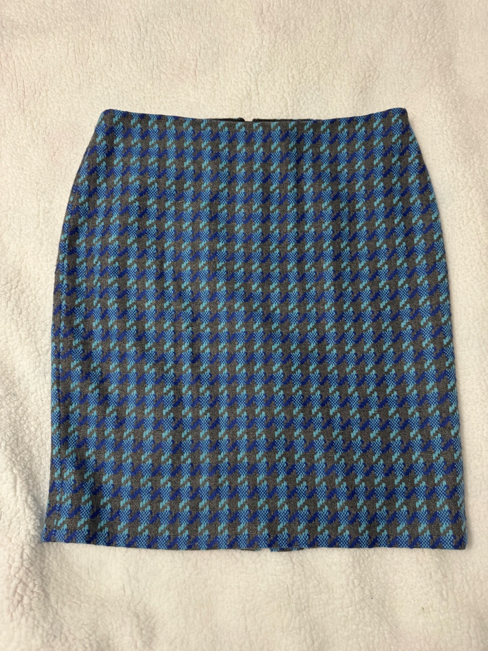 Talbots Blue and Black Houndstooth Skirt